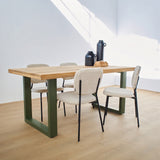 Tavolo in legno e ferro Italy Olive Green