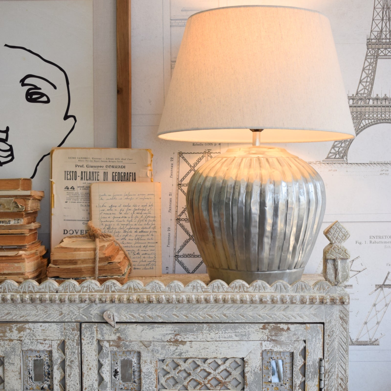 Credenza in legno di mango massello lavorato Gujarat - OrchideaMilano1981