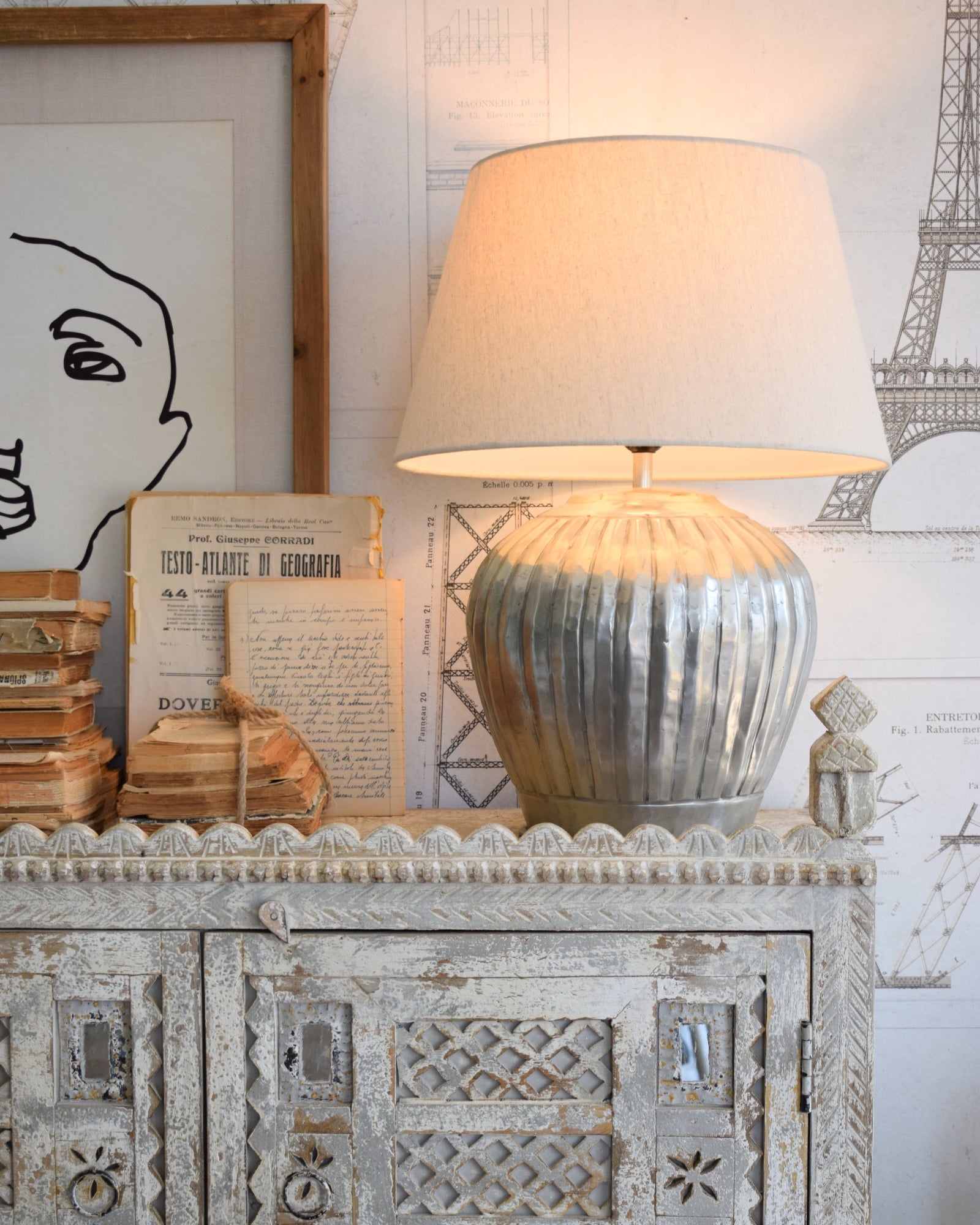 Credenza in legno di mango massello lavorato Gujarat - OrchideaMilano1981