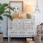 Credenza in legno di mango massello lavorato Gujarat - OrchideaMilano1981