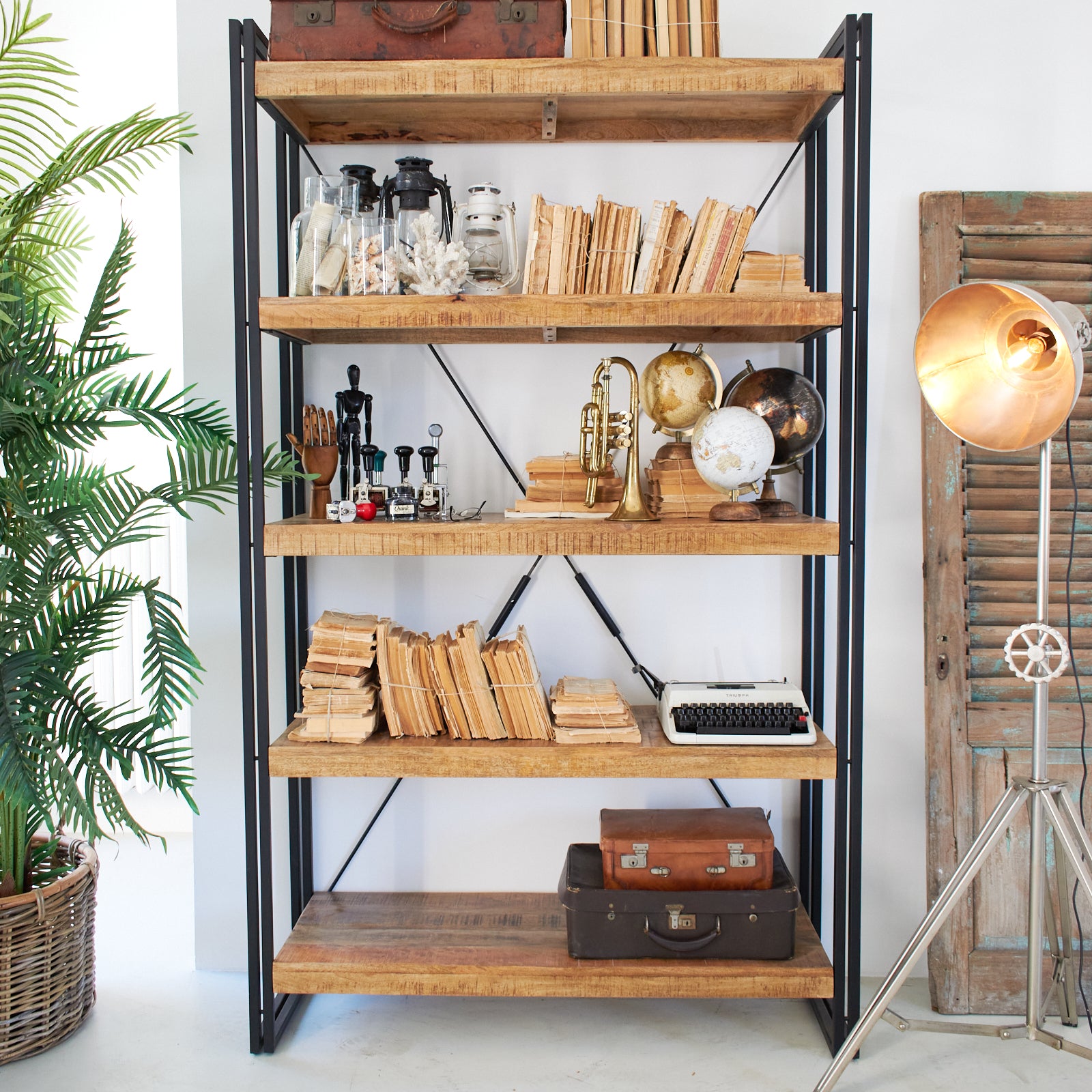 Libreria in ferro e legno Utility 120 cm - OrchideaMilano1981
