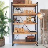 Bücherregal Utility aus Eisen und Holz 120 cm