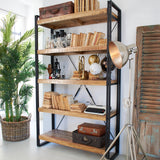 Bücherregal Utility aus Eisen und Holz 120 cm