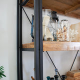 Bücherregal Utility aus Eisen und Holz 120 cm