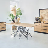 Tavolo in legno massello di rovere e ferro Oakwood 200 cm