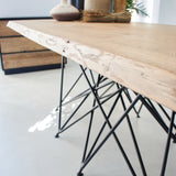 Tavolo in legno massello di rovere e ferro Oakwood 200 cm