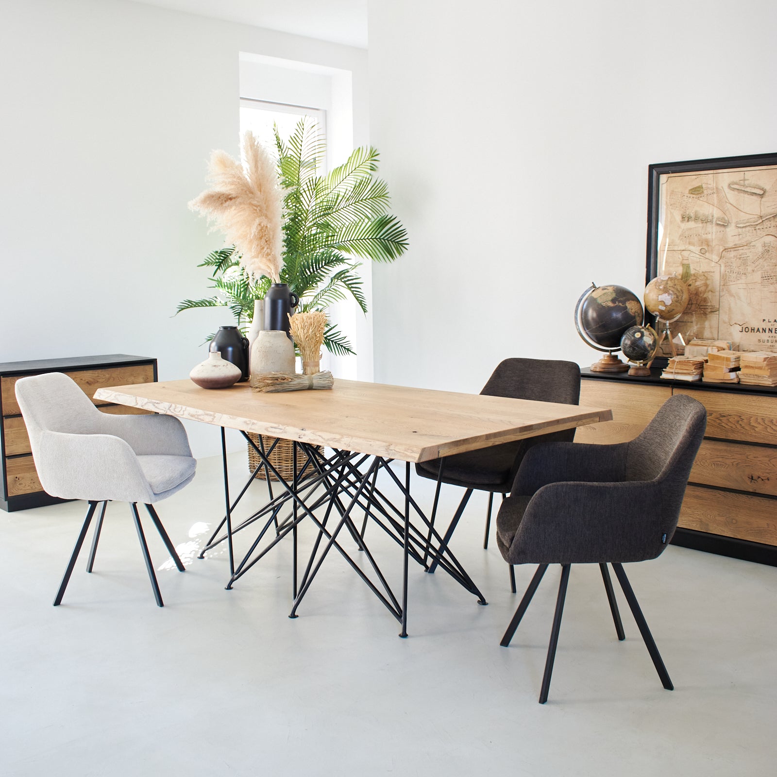Tavolo in legno massello di rovere e ferro Oakwood 200 cm - OrchideaMilano1981