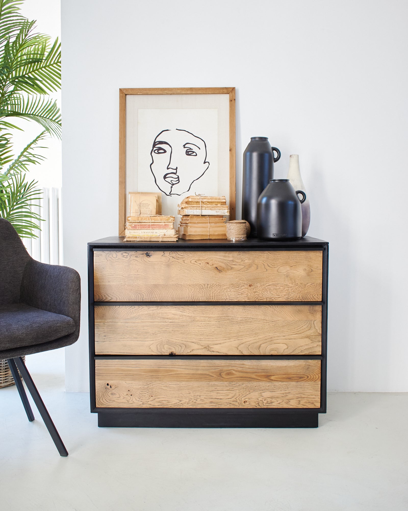 Kommode aus massiver Eiche, 95 cm, Oakwood – Orchidea Milano 1981