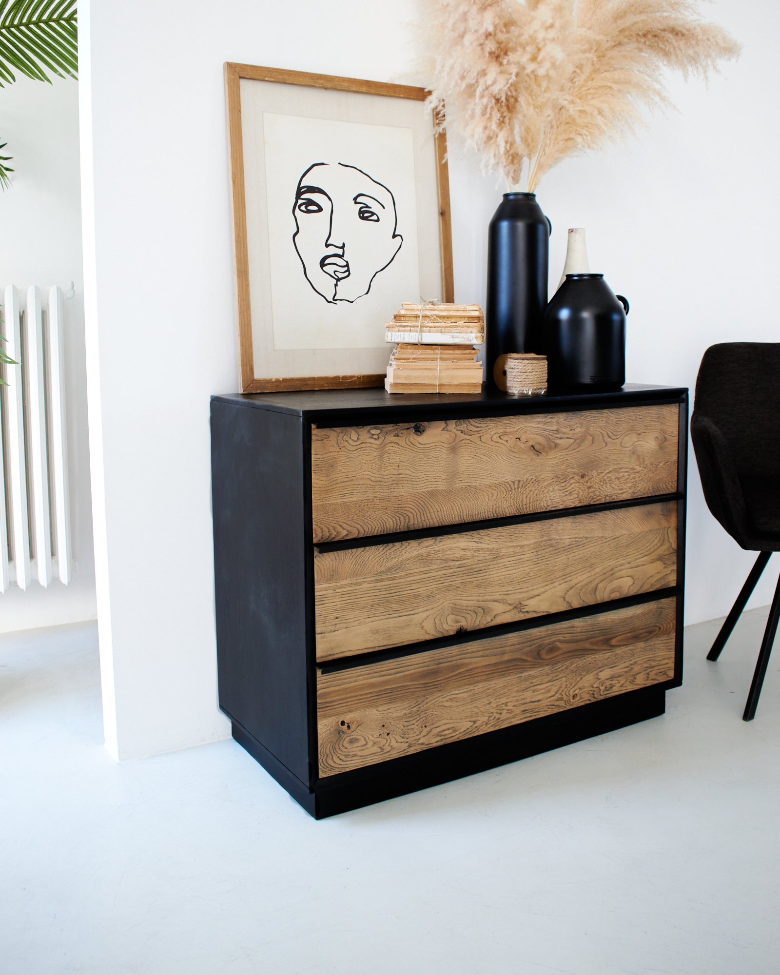 Cassettiera in legno massello di rovere Oakwood 95 cm - OrchideaMilano1981