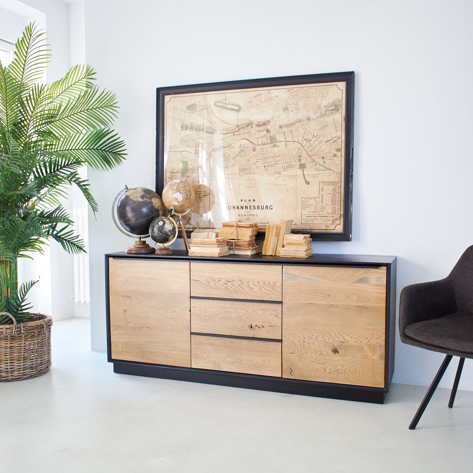 Credenza in legno massello di rovere Oakwood 170 cm - OrchideaMilano1981