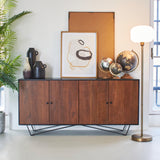 Sideboard Impronte aus Massivholz und Eisen 170 cm