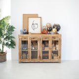 Credenza in legno massello e vetro East Colonial 160 cm