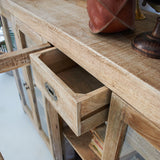 Credenza in legno massello e vetro East Colonial 160 cm