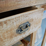 Credenza in legno massello e vetro East Colonial 160 cm