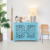 Credenza in legno di mango massello intagliato Madras 110 cm