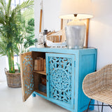 Credenza in legno di mango massello intagliato Madras 110 cm