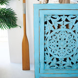 Credenza in legno di mango massello intagliato Madras 110 cm