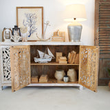 Credenza in legno di mango massello intagliato Jodhpur Big 160 cm