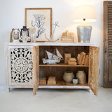 Credenza in legno di mango massello intagliato Jodhpur Big 160 cm