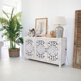Credenza in legno di mango massello intagliato Jodhpur Big 160 cm