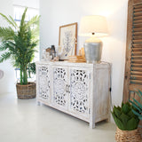 Credenza in legno di mango massello intagliato Jodhpur Big 160 cm