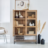 Credenza 2 ante a vetro in legno e ferro Skyline 110 cm