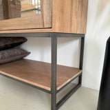 Credenza 2 ante a vetro in legno e ferro Skyline 110 cm