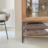 Credenza 2 ante a vetro in legno e ferro Skyline 110 cm