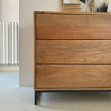 Cassettiera 3 cassetti in legno e ferro Skyline 90 cm - OrchideaMilano1981