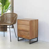 Comodino 3 cassetti in legno e ferro Skyline 45 cm