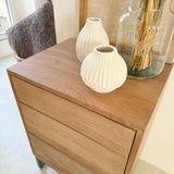 Comodino 3 cassetti in legno e ferro Skyline 45 cm