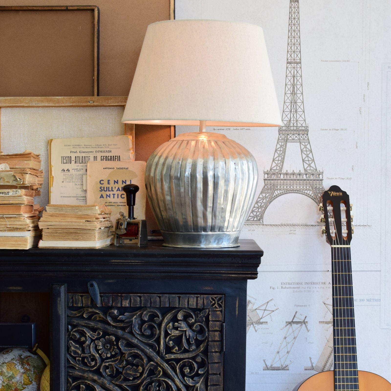 Credenza in legno massello intagliato Black Mood 97 cm - OrchideaMilano1981