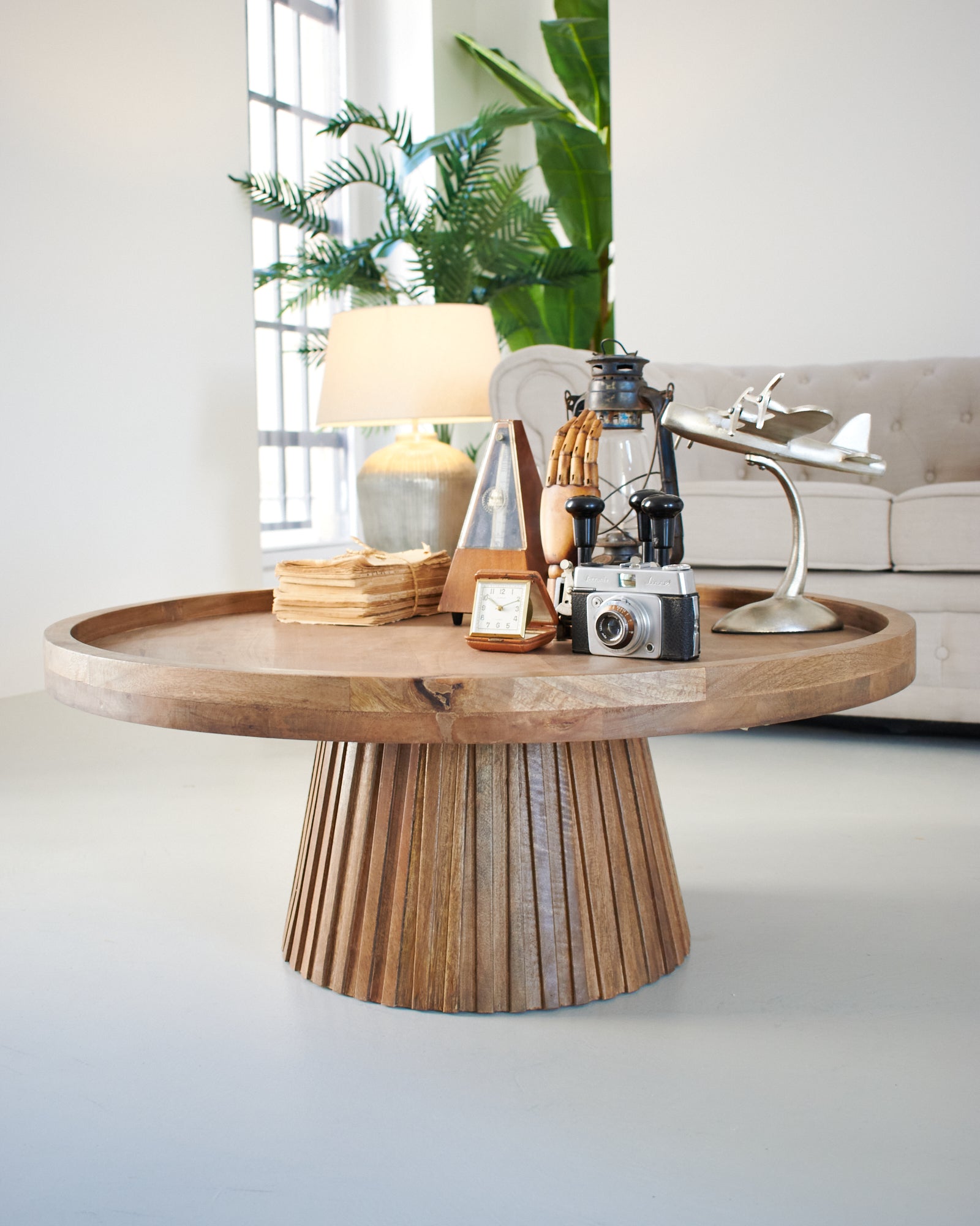 Tavolino rotondo moderno in legno Classic Wood 80 cm - OrchideaMilano1981