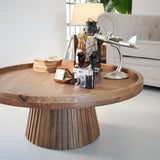 Tavolino rotondo moderno in legno Classic Wood 80 cm - OrchideaMilano1981
