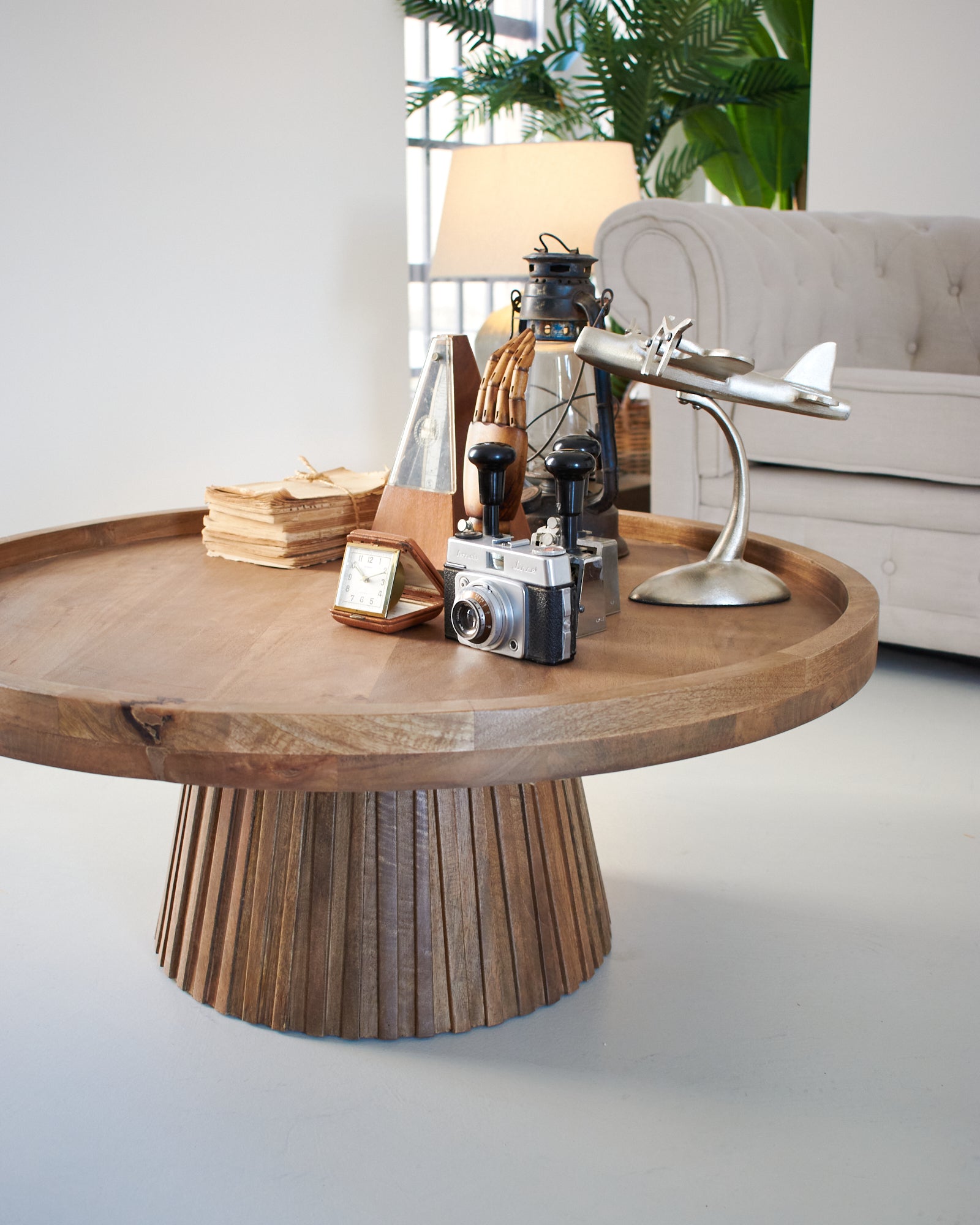 Tavolino rotondo moderno in legno Classic Wood 80 cm - OrchideaMilano1981