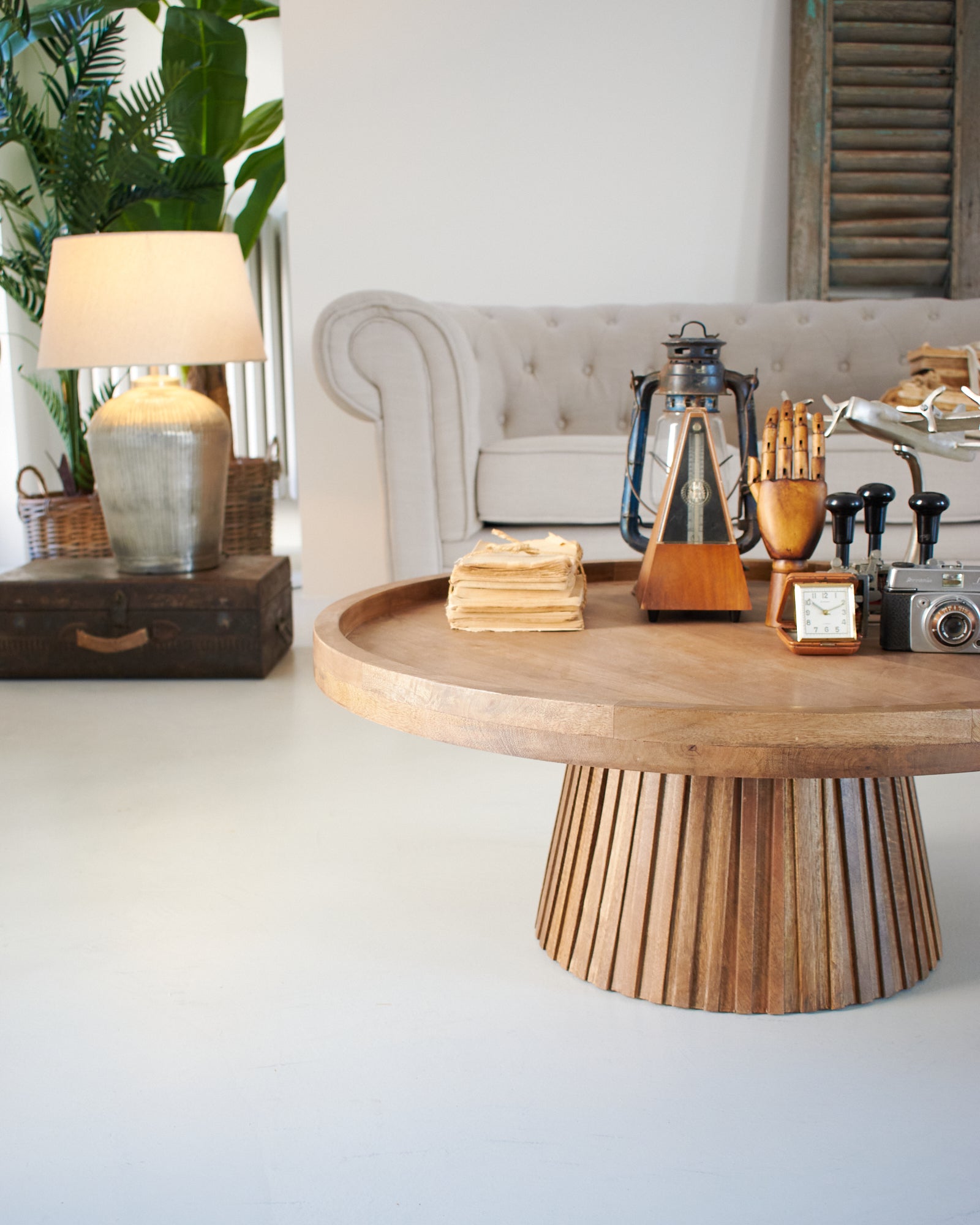 Tavolino rotondo moderno in legno Classic Wood 80 cm - OrchideaMilano1981