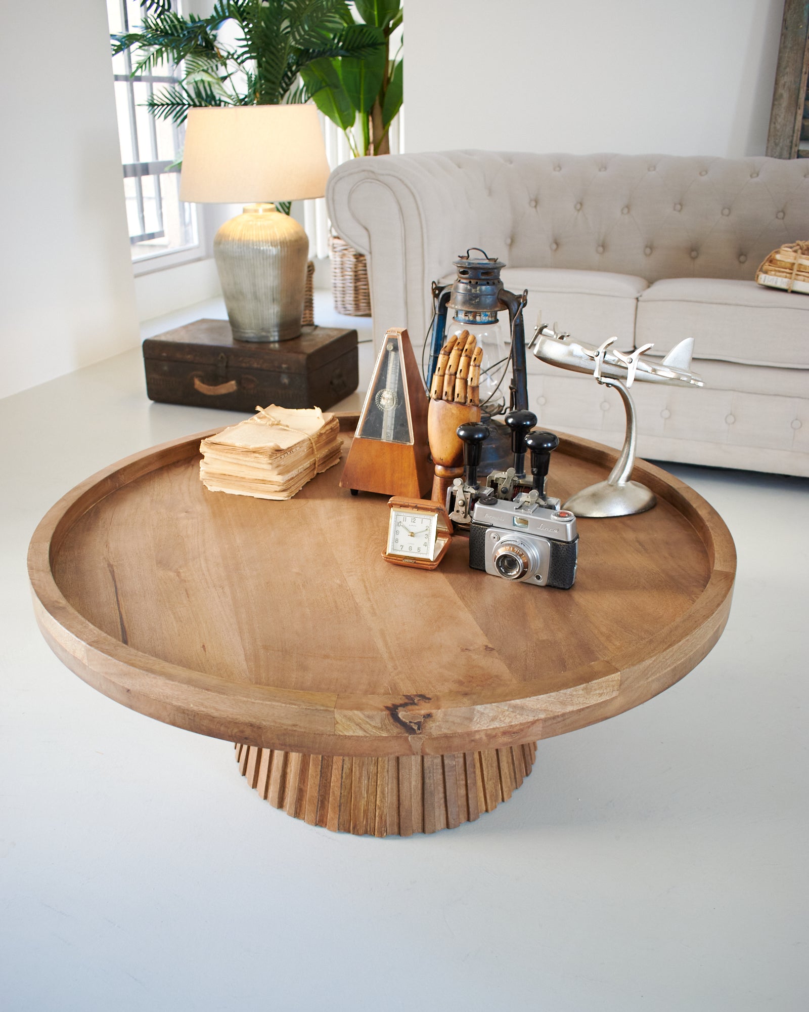 Tavolino rotondo moderno in legno Classic Wood 80 cm - OrchideaMilano1981