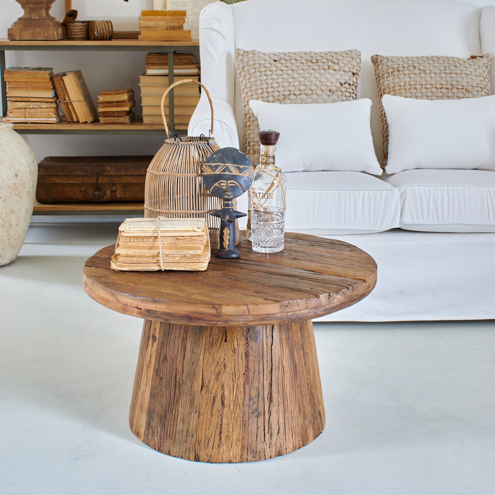 Tavolino rotondo moderno in legno Raw Medium 66 cm - OrchideaMilano1981
