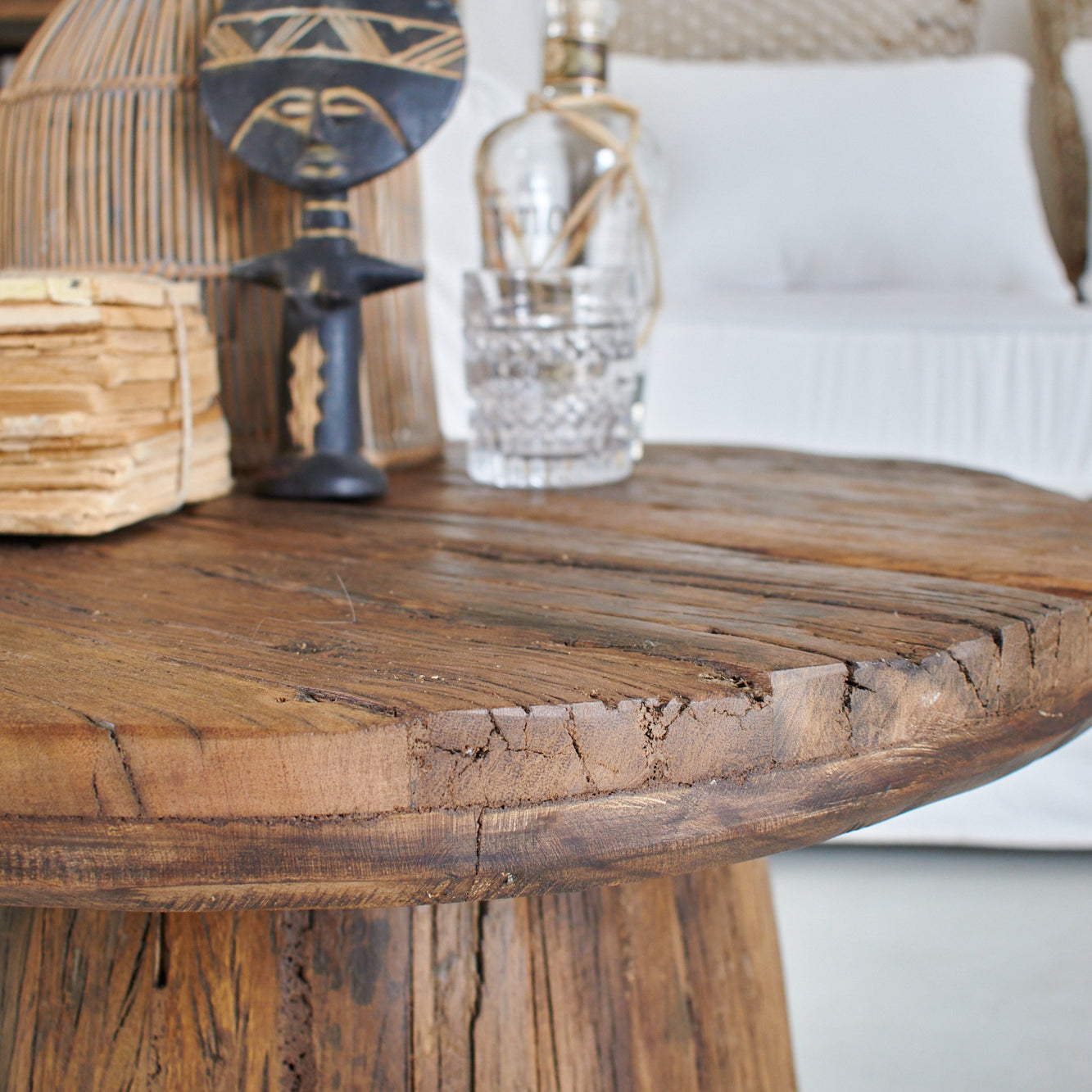 Tavolino rotondo moderno in legno Raw Medium 66 cm - OrchideaMilano1981