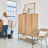 Credenza 2 ante in legno e ferro Skyline 100 cm