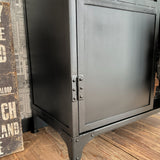 Vetrina industriale in ferro e vetro Antique Black 90 cm