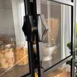 Vetrina industriale in ferro e vetro Antique Black 90 cm