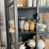 Vetrina industriale in ferro e vetro Antique Black 90 cm