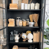 Vetrina industriale in ferro e vetro Antique Black 90 cm