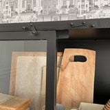 Vetrina industriale in ferro e vetro Antique Black 90 cm