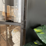 Vetrina industriale in ferro e vetro Antique Black 90 cm