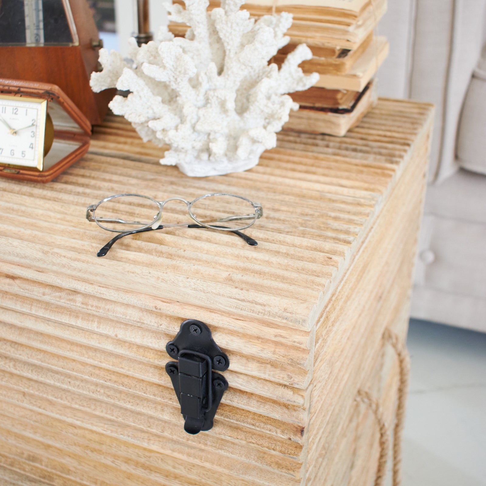 Baule a cubo in legno East Colonial 45 cm - OrchideaMilano1981