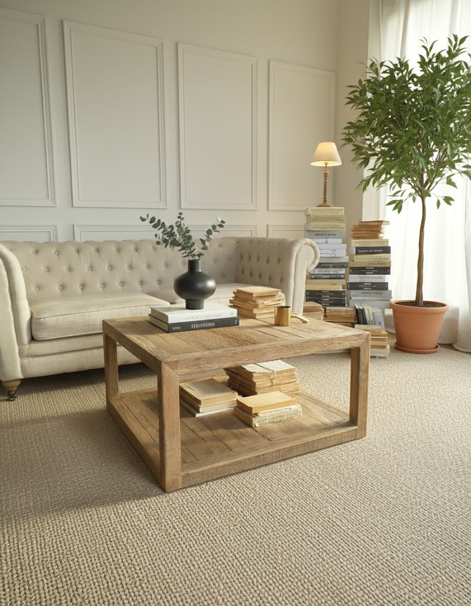 Tavolino quadrato 1 ripiano in legno Materia 80 cm - OrchideaMilano1981