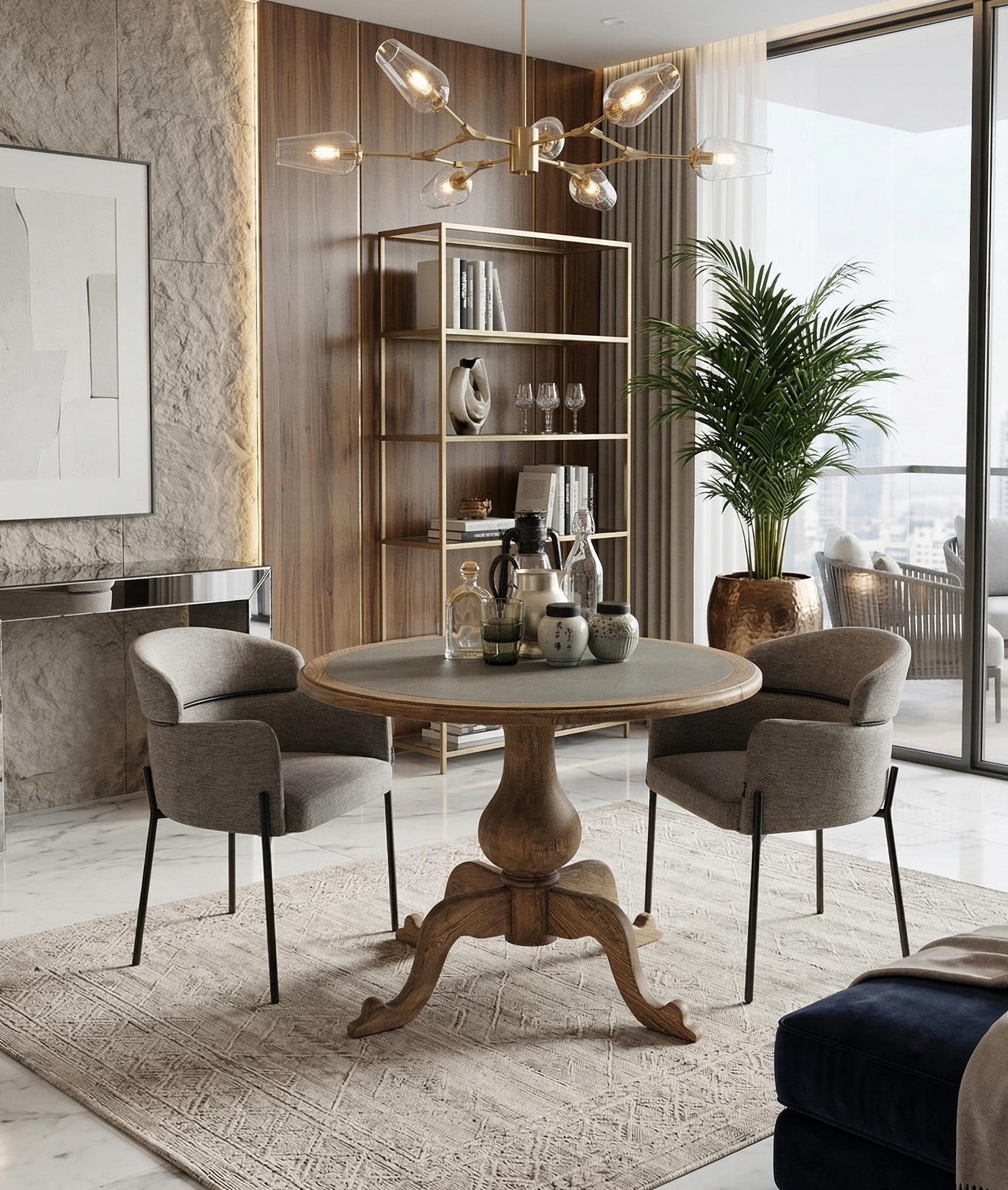 Tavolo rotondo in legno massello da bistrot Chelsea 95 cm - OrchideaMilano1981