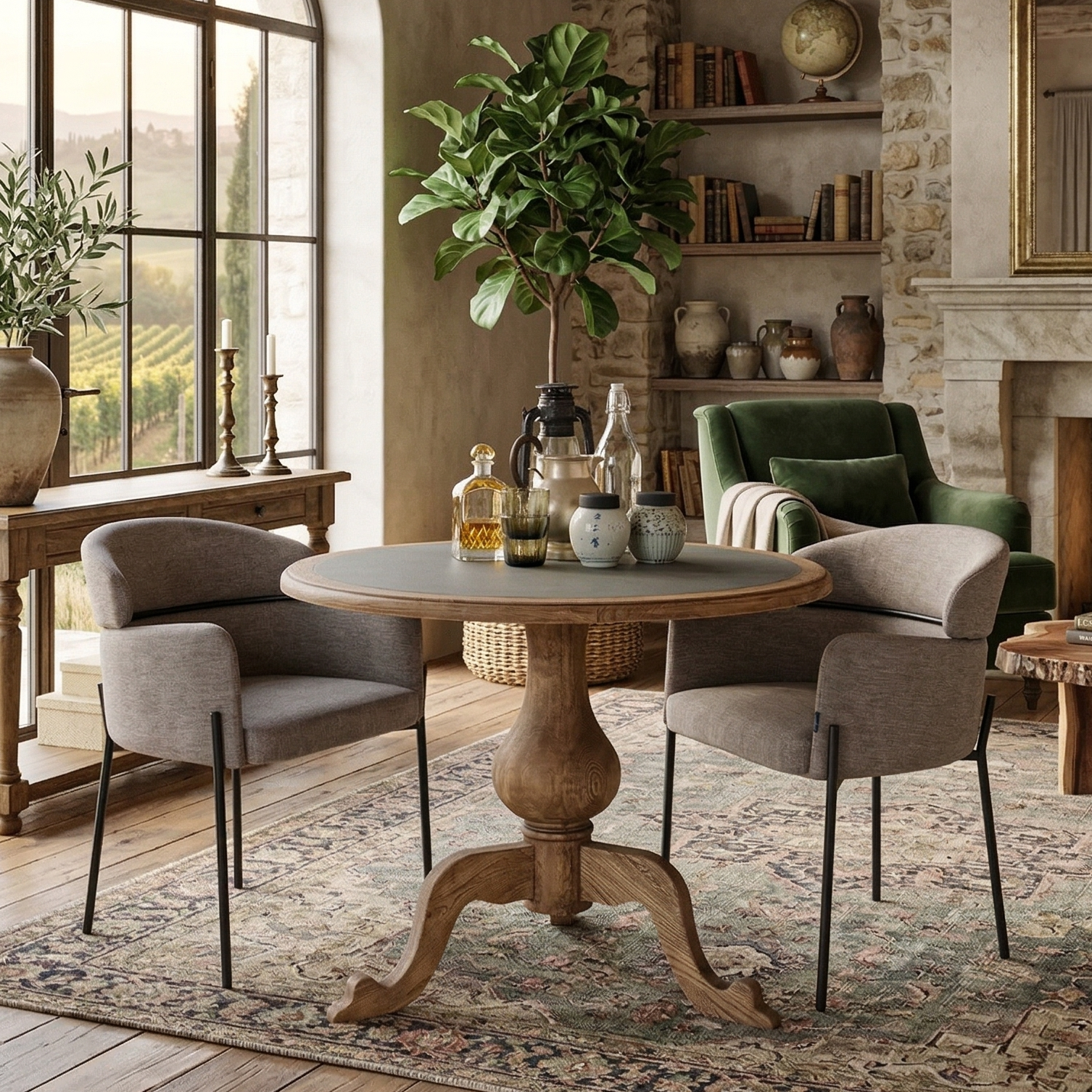 Tavolo rotondo in legno massello da bistrot Chelsea 95 cm - OrchideaMilano1981